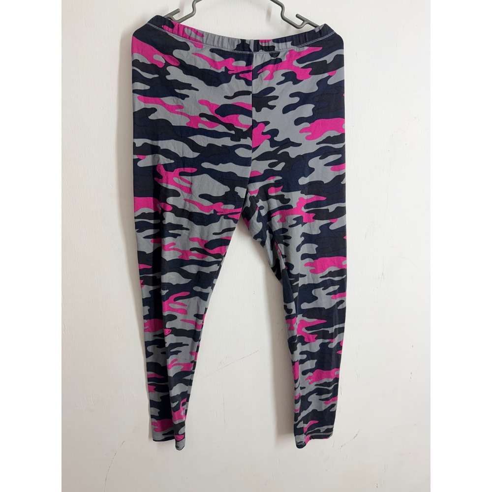 ClimateRight by Cuddl Duds Pink Camo Leggings Large Camouflage Base Layer Pants